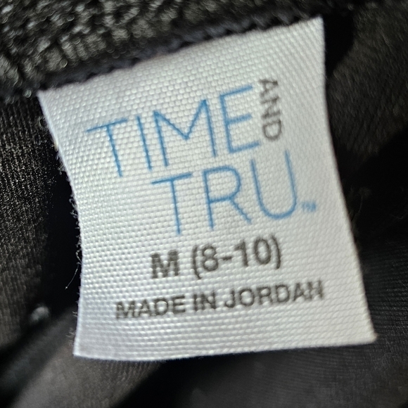 Time and True black legging type pinstriped pull on pants Size M - Picture 9 of 10